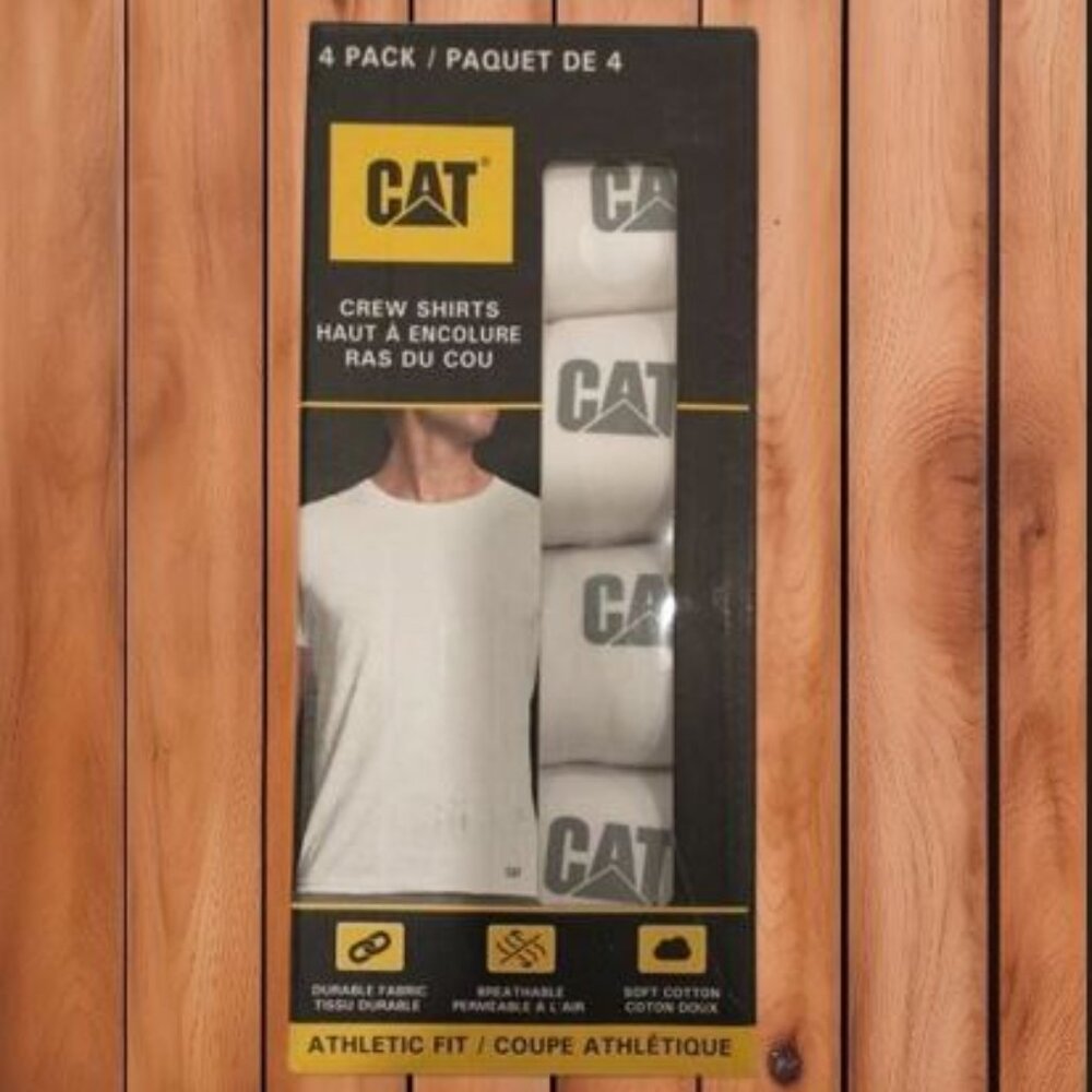 NEW Caterpillar - T-shirt ras du cou en coton pour hommes, paquet de 4
